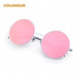 COLOSSEIN Retro Round Sunglasses Brand Unisex Sunglasses Metal Frame With Polarized Lens Hot Street Style