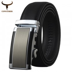 COWATHER 2016 Men cow genuine leather belts for men two colors high quality Automatic cinto masculino Extra large free shipping