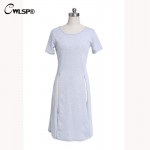 CWLSP Fashion Sexy Long T Shirt Women Front Side Split Special Solid Popular Trend Women clothing Shirts t-shirt female QA1294