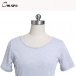 CWLSP Fashion Sexy Long T Shirt Women Front Side Split Special Solid Popular Trend Women clothing Shirts t-shirt female QA1294