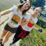 CWLSP Women T-shirt Short Sleeve Crop Top Hamburger Chips BEST FRIEND print T Shirt 2017 Hot Sale Friendship Tops t-shirt QA616