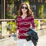 Camisas Femininas 2016 Autumn Long Sleeve Tshirt Women T Shirt Womens Tops Poleras De Mujer Stripe T-shirt Vetement Femme Blusa 