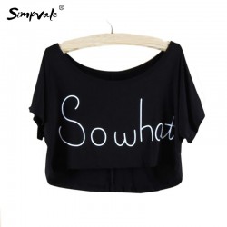 Candy Color Modal Crop Top 2017 Summer Style Print Letters So What Loose Short Sleeve Short T Shirt Femme Sexy Tops