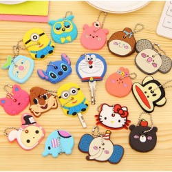 Cartoon Anime beautiful Silicone hello Kitty and Minnie key fashion owl key cover key chain key ring keychain women present