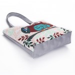 Cartoon Owl Print Casual Tote Lady Canvas Beach Bag Female Handbag Large Capacity Daily Use  Women Single Shoulder Shopping Bags