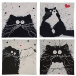 Cartoon images Linen Cotton Blend Cushion Cover Home Office Sofa Square Cat Pillow Case Decorative Cushion Covers Pillowcases