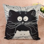 Cartoon images Linen Cotton Blend Cushion Cover Home Office Sofa Square Cat Pillow Case Decorative Cushion Covers Pillowcases
