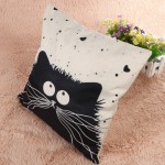 Cartoon images Linen Cotton Blend Cushion Cover Home Office Sofa Square Cat Pillow Case Decorative Cushion Covers Pillowcases