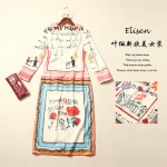 Casual Dress 2016 Summer New Fashion Dresses Full Sleeve Fresh Graffiti Letters Print Designer Dress For Women