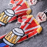 Casual Mini Dress 2017 Autumn Winter Nice New Embroidery Character Beading Paillette Empire Three Quarter Woolen Women Dress 