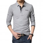 Casual Polo Shirt Men Fashion Letter Print Long-Sleeve Men's Polos New Arrival Fashion Brand Polo Shirts Man Hot-Sale Slim Polos