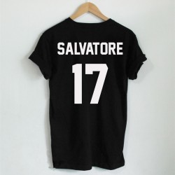 Casual Salvatore 17 T-shirt Year Of Birth Vampire Diaries Mystic Falls Tops Graphic Tee Shirts Tumblr Tshirt for Men Women