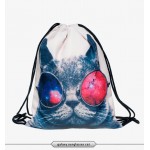 Cat escape 3D printing Women Classic forever  brand mochila escolar man  bags Travel mochilas backpack drawstring bag