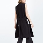 Chalecos Mujer 2017 Side Split Black White Lang Zwart Vest Women Long Sleeveless Blazer Lapel Collar Waistcoat Gilet Femme