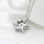 Charm Vintage lady Blue Crystal Snowflake Zircon Flower Silver Necklaces & Pendants Jewelry for Women Free Shipping