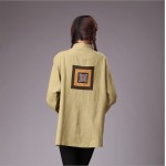Chinese style Autumn Women Jackets Casual pure linen thickened Coat frog overcoat shell outer garment 2colors