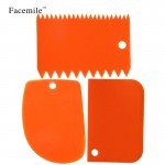 Christmas Kitchen Tool Classic Fondant Cake Decorating Tool Multifunction Blade Plastic Cake Smoother Cake Scraper/Spatula Set