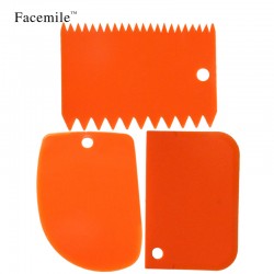 Christmas Kitchen Tool Classic Fondant Cake Decorating Tool Multifunction Blade Plastic Cake Smoother Cake Scraper/Spatula Set