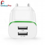 CinkeyPro USB Charger For iPhone 5 6 iPad Samsung LED Light 2 Ports 5V 2A Wall Adapter EU Plug Mobile Phone Micro Charging Data