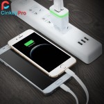 CinkeyPro USB Charger For iPhone 5 6 iPad Samsung LED Light 2 Ports 5V 2A Wall Adapter EU Plug Mobile Phone Micro Charging Data