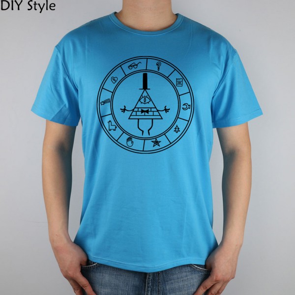 Cipher circle- Gravity Falls t-shirt Top Lycra Cotton Men T Shirt