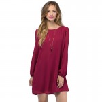 City 2017 Women Summer Casual Dress Long Sleeve O Neck Back Cross Hollow Out Sexy Candy Color Custom Casual Mini Shirt Dress 261