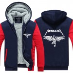 Classic Heavy Metal Metallica Rock Men's Hoodies For Men 2016 New Thicken Fleece Zipper Casual Tops USA EU size Plus size