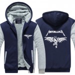 Classic Heavy Metal Metallica Rock Men's Hoodies For Men 2016 New Thicken Fleece Zipper Casual Tops USA EU size Plus size