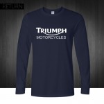 Classic TRIUMPH MOTORCYCLES T Shirt Men 100% Cotton printed long Sleeve O neck Good Quality T-shirt Top Tees New Autumn