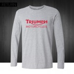 Classic TRIUMPH MOTORCYCLES T Shirt Men 100% Cotton printed long Sleeve O neck Good Quality T-shirt Top Tees New Autumn