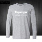 Classic TRIUMPH MOTORCYCLES T Shirt Men 100% Cotton printed long Sleeve O neck Good Quality T-shirt Top Tees New Autumn