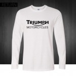 Classic TRIUMPH MOTORCYCLES T Shirt Men 100% Cotton printed long Sleeve O neck Good Quality T-shirt Top Tees New Autumn