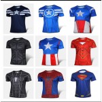 Clearance! Short sleeve Superhero T shirt Man Women Costume Play COSPLAY Boy Children  Quick Dry Bodybuilding Big size XS-4XL