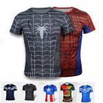 Clearance! Short sleeve Superhero T shirt Man Women Costume Play COSPLAY Boy Children  Quick Dry Bodybuilding Big size XS-4XL