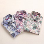 Clearance! Women Blouses Turn Down Collar Floral Blouse Long Sleeve Shirt Women Camisas Femininas Women Tops And Blouses Fashion