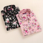 Clearance! Women Blouses Turn Down Collar Floral Blouse Long Sleeve Shirt Women Camisas Femininas Women Tops And Blouses Fashion