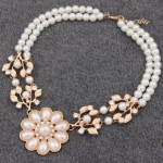 Colares Femininos Simulated Pearl Necklace for Women Fashion Gold Color Beads Choker Necklaces Statement Jewelry collier femme
