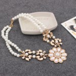 Colares Femininos Simulated Pearl Necklace for Women Fashion Gold Color Beads Choker Necklaces Statement Jewelry collier femme