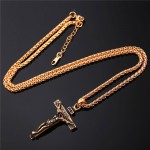 Collare INRI Crucifix Cross Necklace Gold/Rose Gold/Black Gun Color Stainless Steel Chain For Men Jewelry Jesus Piece P166