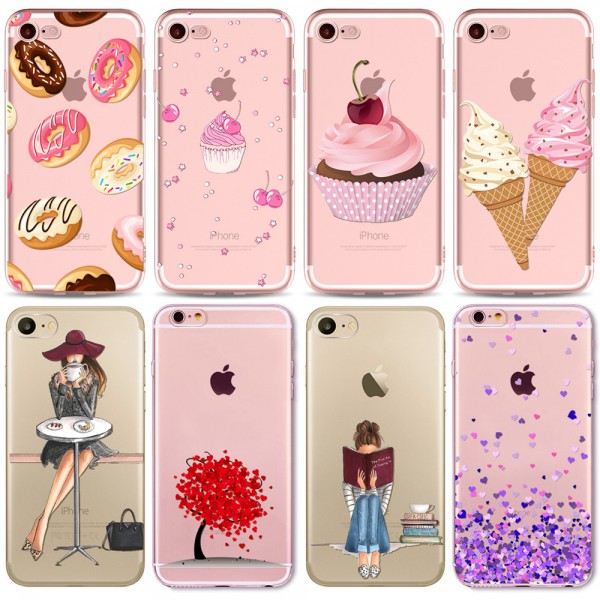 Colorful Donuts Macaron Phone Cases For iphone 7 7plus 6 6S 5 5S SE 6Plus 6SPlus Girls Design Love Heart Phone Case for iPhone 