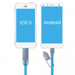 Colorful Micro USB Cable 8Pin 2 in 1 Sync Data Charging USB Cable for iPhone 5 6 6s plus Fast Charger Cable For Samsung S4 S5 S6