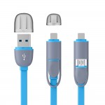 Colorful Micro USB Cable 8Pin 2 in 1 Sync Data Charging USB Cable for iPhone 5 6 6s plus Fast Charger Cable For Samsung S4 S5 S6