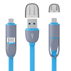 Colorful Micro USB Cable 8Pin 2 in 1 Sync Data Charging USB Cable for iPhone 5 6 6s plus Fast Charger Cable For Samsung S4 S5 S6