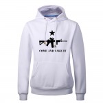 Come And Take It Thick Sweatshirt For Men 550GM2 Candy Color Machine Gun Print Fleece Hoodies Mens Pullover