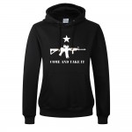 Come And Take It Thick Sweatshirt For Men 550GM2 Candy Color Machine Gun Print Fleece Hoodies Mens Pullover