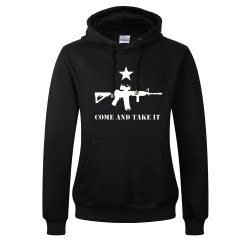 Come And Take It Thick Sweatshirt For Men 550GM2 Candy Color Machine Gun Print Fleece Hoodies Mens Pullover