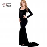 Comeondear Black Velvet Dress Party Evening Back See Through Lace Long Party Dress RJ70214 Two Style Noble Elegant Formal Dress