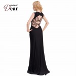 Comeondear Black Velvet Dress Party Evening Back See Through Lace Long Party Dress RJ70214 Two Style Noble Elegant Formal Dress