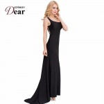 Comeondear Black Velvet Dress Party Evening Back See Through Lace Long Party Dress RJ70214 Two Style Noble Elegant Formal Dress