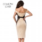 Comeonlover Low Neck Sleeveless Casual Work Dress With Lace Plus Size Dresses RI70068 Summer Off Shoulder Bodycon Women Dresses